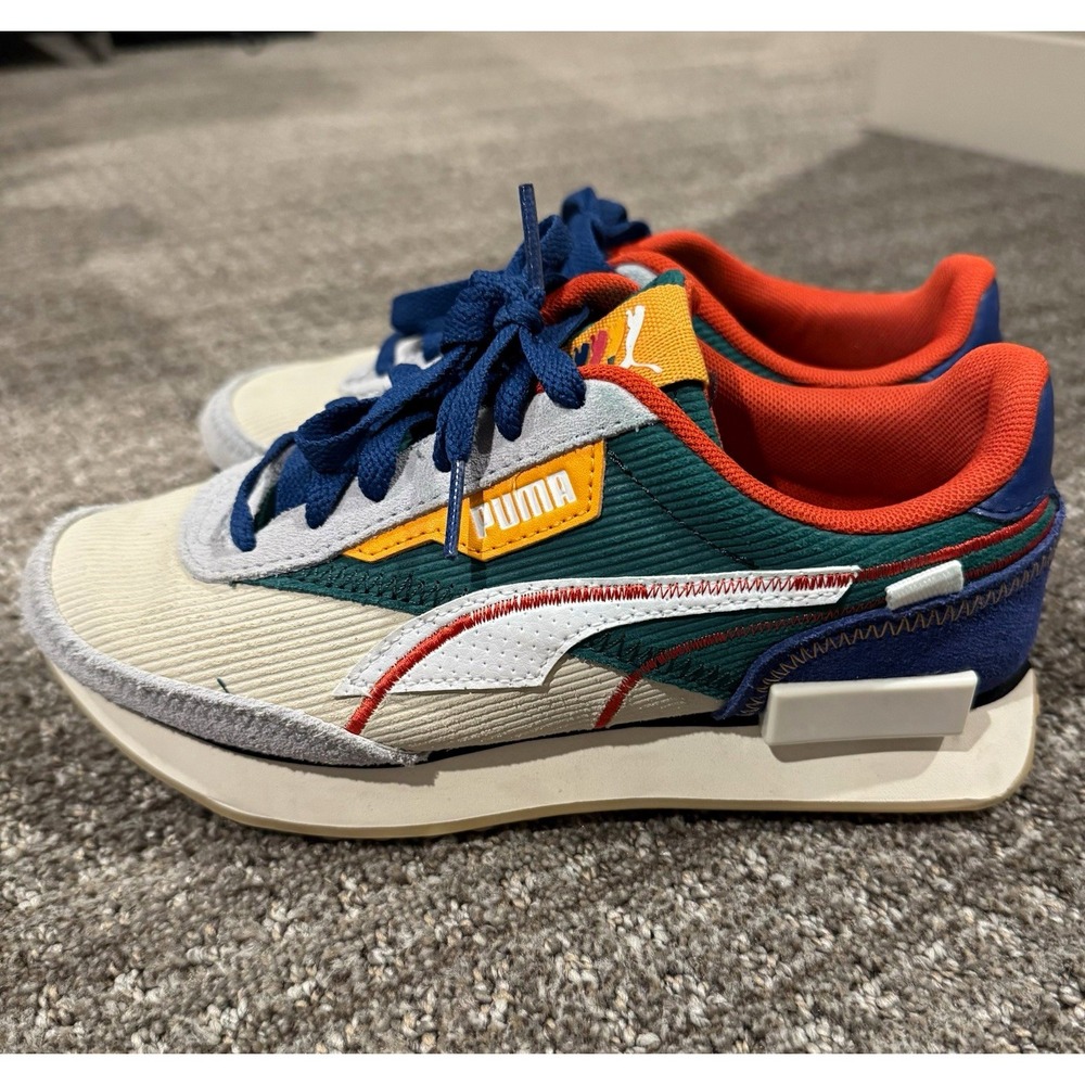 PUMA Future Rider Unisex Kids Multicolor Colorblock Lace-Up Sneakers US 4